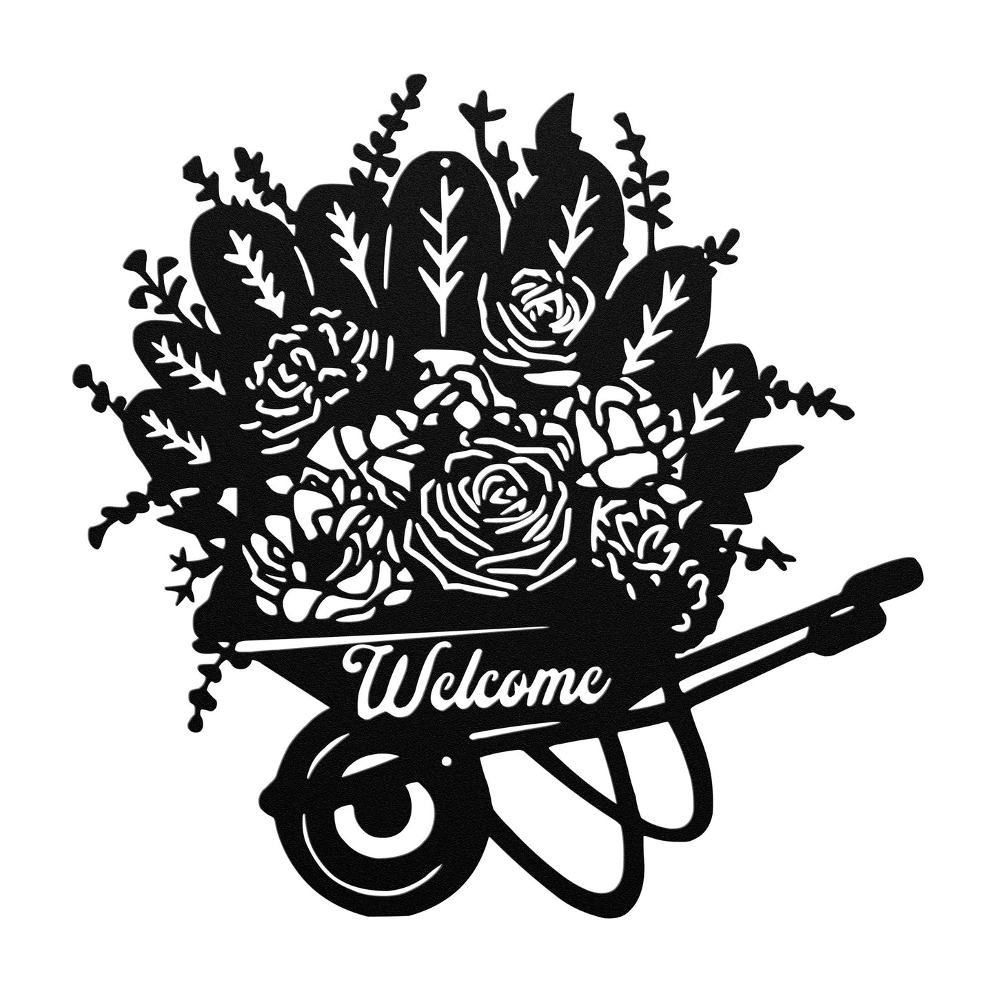 The Welcome Harvest Bloom - Wheelbarrow of Flowers Wall Art