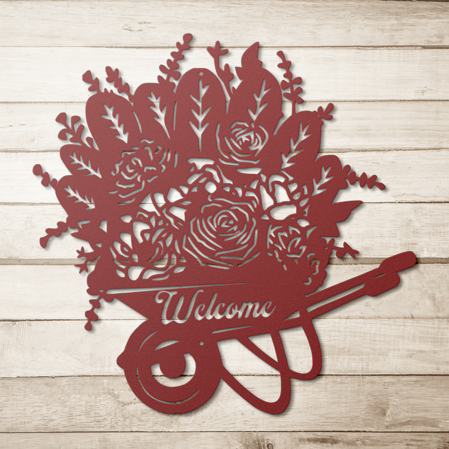 The Welcome Harvest Bloom - Wheelbarrow of Flowers Wall Art