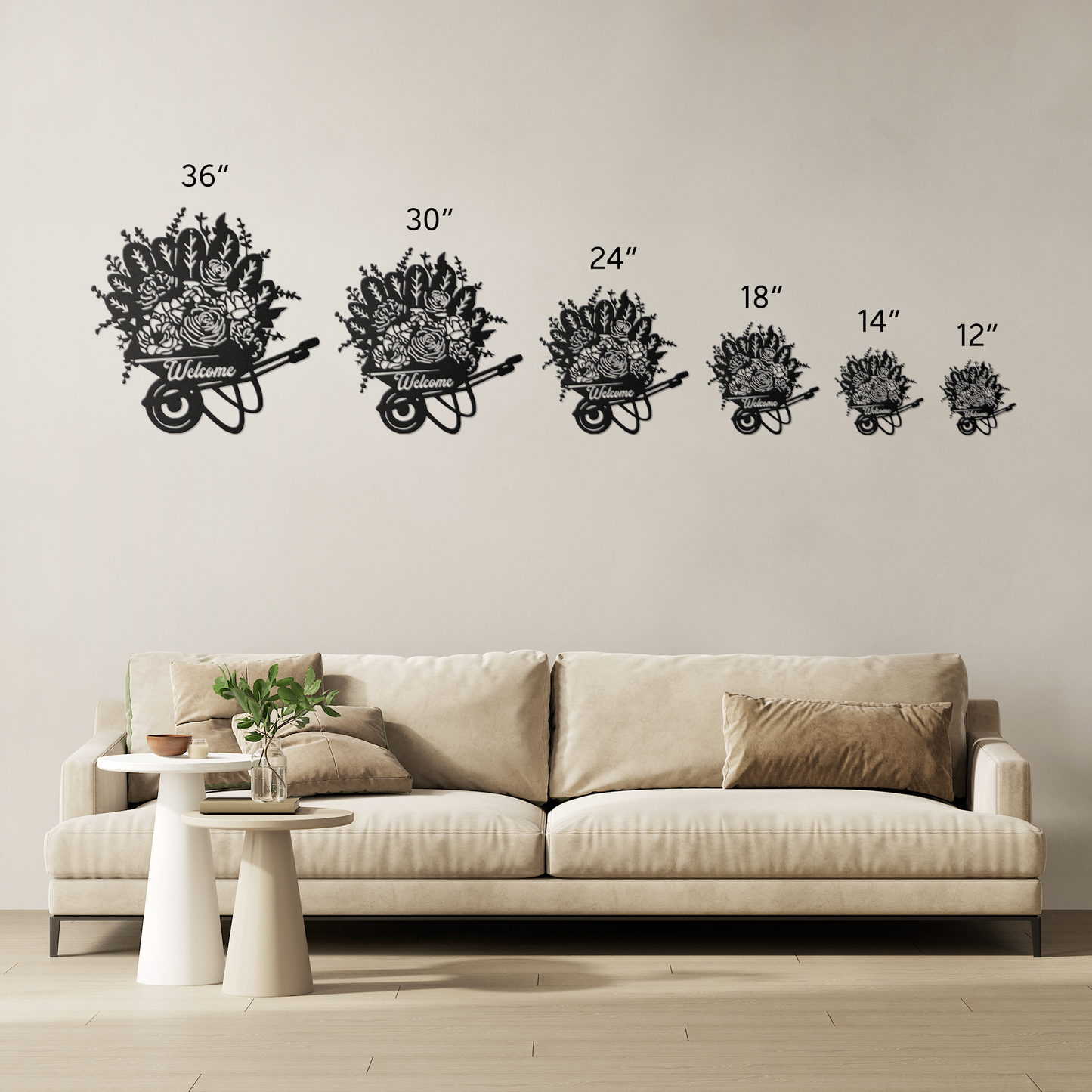 The Welcome Harvest Bloom - Wheelbarrow of Flowers Wall Art